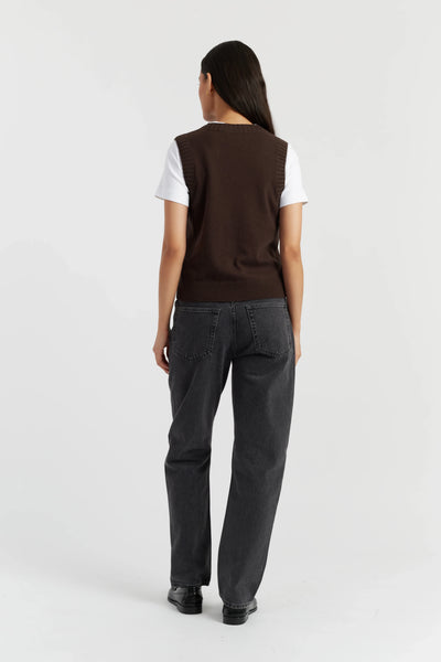 Chocolate Wool-Cashmere Tank