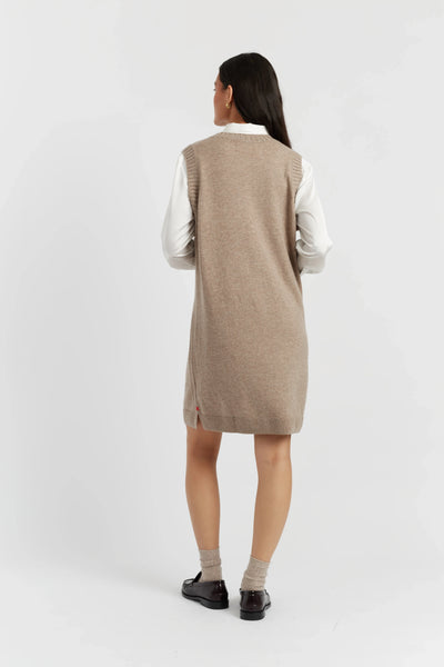 Warm-Oatmeal Wool-Cashmere Mini Dress