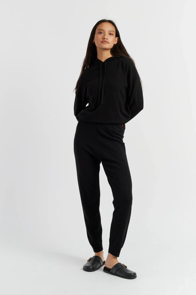Black Wool-Cashmere Cuffed Joggers