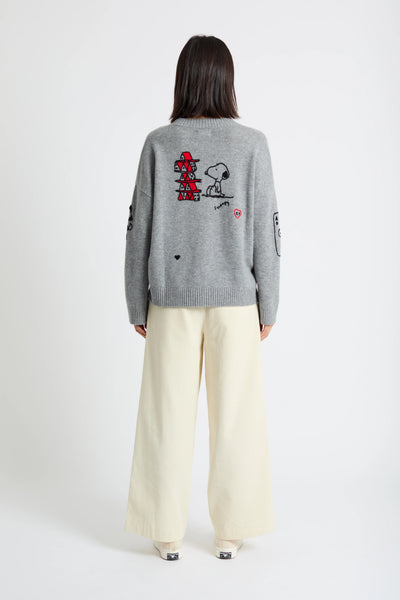 Grey Wool-Cashmere Charlie's Poker Pals Sweater