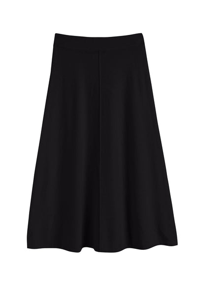 Black Wool-Cashmere Midi Skirt