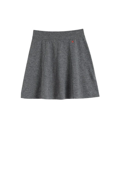 Grey Wool-Cashmere Mini Skirt