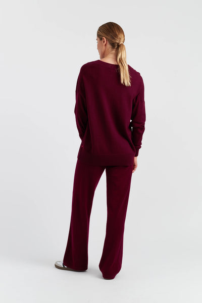 Claret Wool-Cashmere Slouchy Sweater
