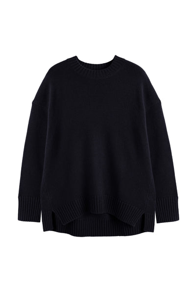 Navy Pure Cashmere Crew Neck Sweater