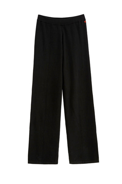 Black Wool-Cashmere Wide-Leg Track Pants
