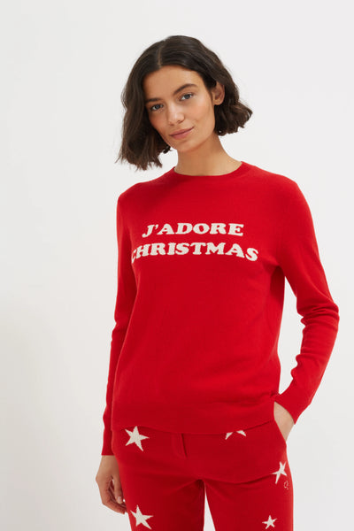 Red Wool-Cashmere J'Adore Christmas Sweater