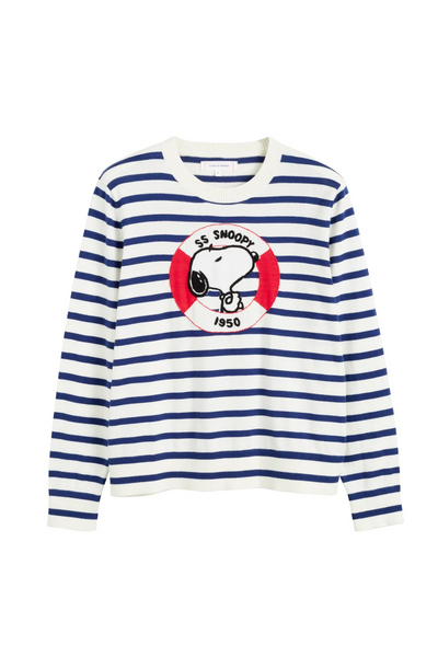 SAMPLE SALE - NO REFUNDS Blue Cotton Snoopy Nautical Sweater
