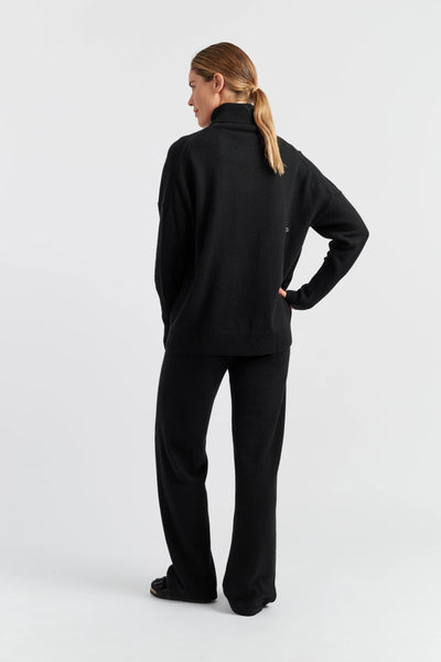 Black Pure Cashmere Rollneck Sweater