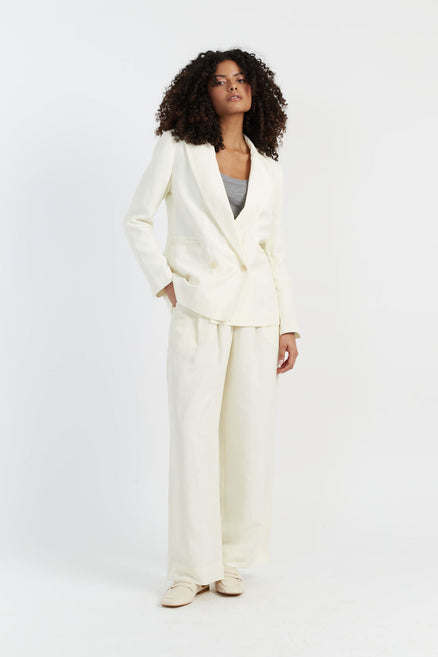 SAMPLE SALE - NO REFUNDS Cream Tencel-Linen Blazer