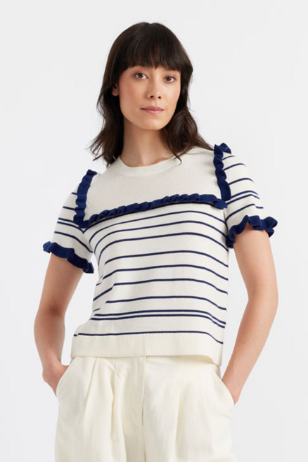 SAMPLE SALE - NO REFUNDS Cream Merino Nautical Top