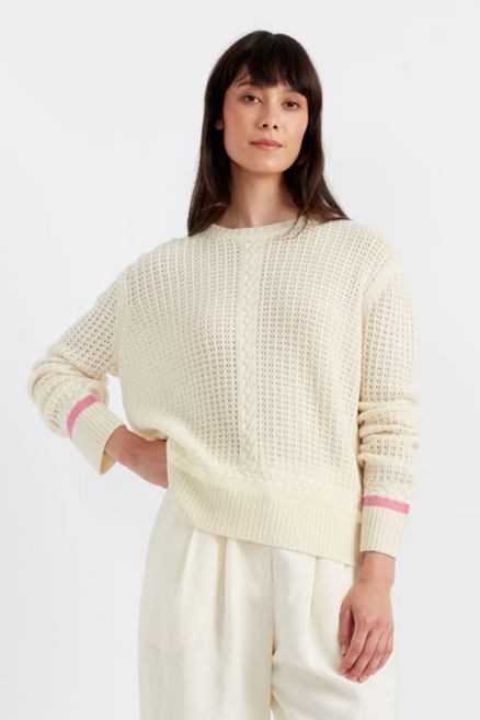 SAMPLE SALE - NO REFUNDS Cream Wool-Cashmere Penzance Sweater