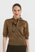 Gold Lurex Pussy-Bow Top