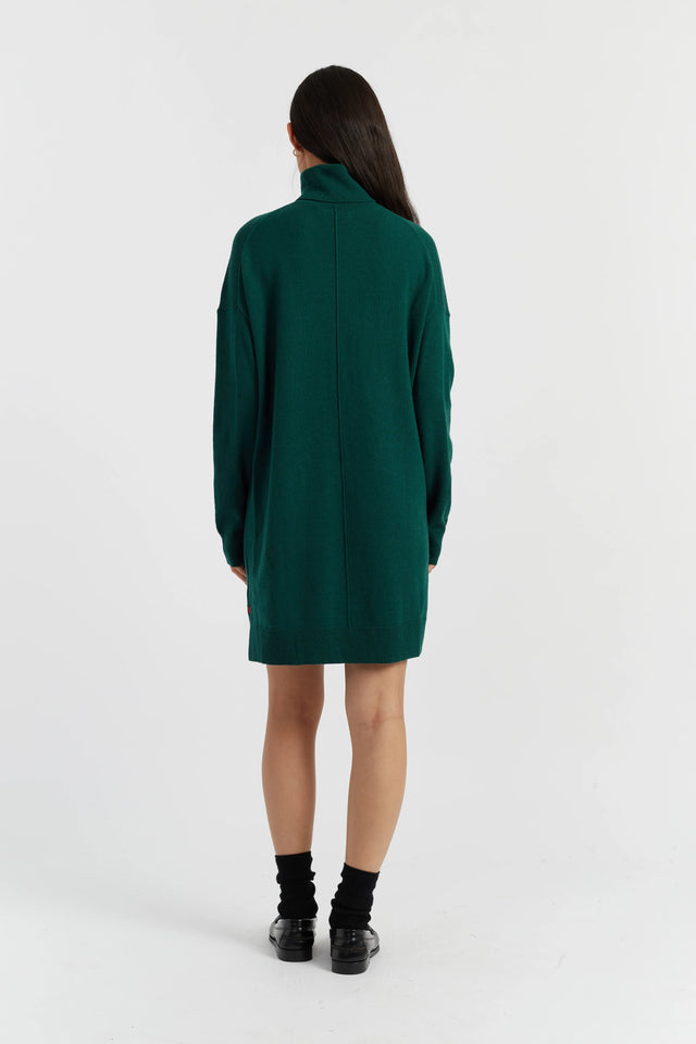 Emerald Wool-Cashmere Mini Rollneck Dress image 3