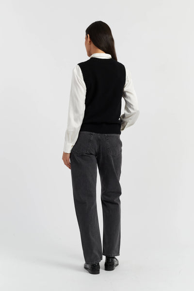 Black Wool-Cashmere Tank