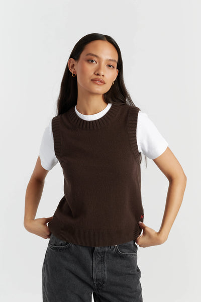 Chocolate Wool-Cashmere Tank