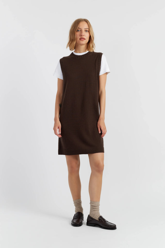 Chocolate Wool-Cashmere Mini Dress image 1