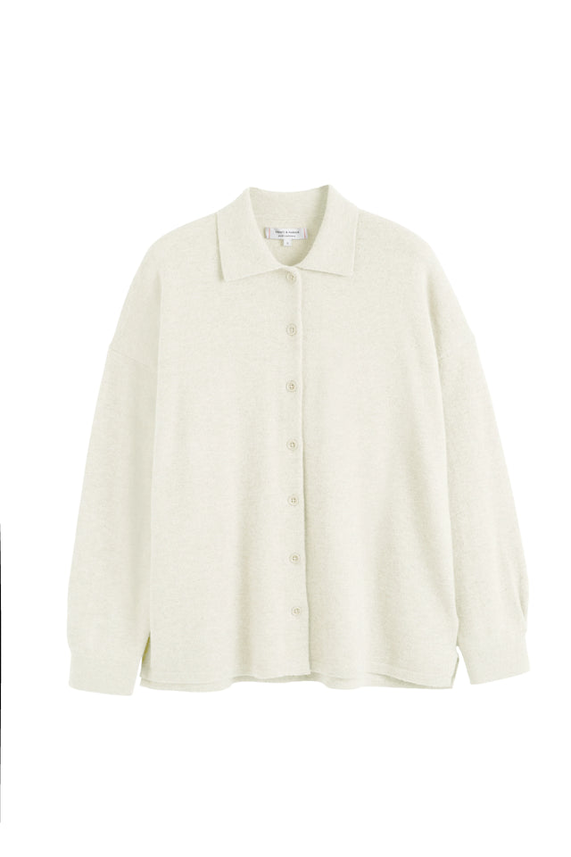 Cream Wool-Cashmere Relaxed Shirt image 4