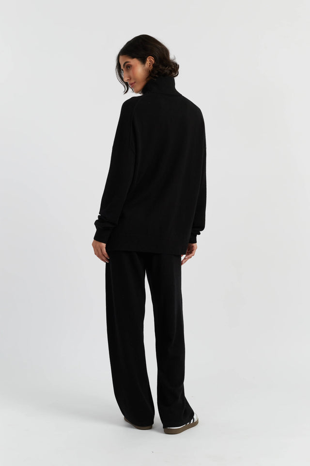 Black Wool-Cashmere Rollneck Sweater image 3