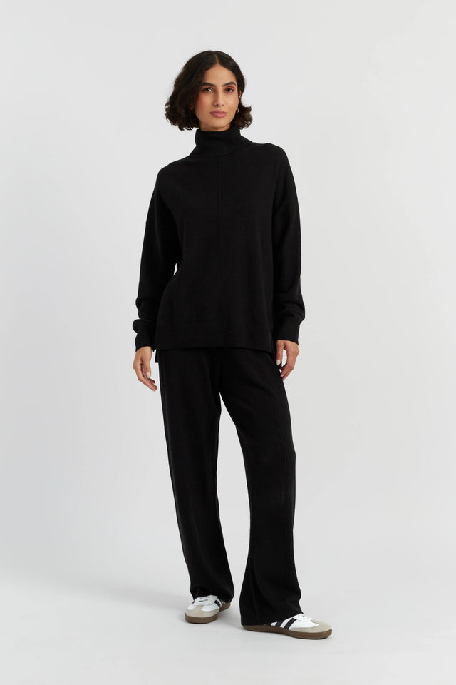 Black Wool-Cashmere Rollneck Sweater image 2