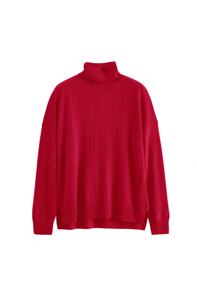 Crimson Wool-Cashmere Rollneck Sweater image 4