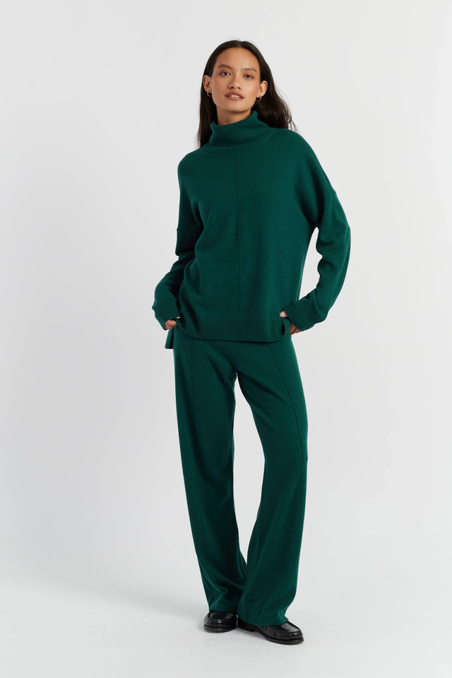 Emerald Wool-Cashmere Relaxed Rollneck Sweater image 2