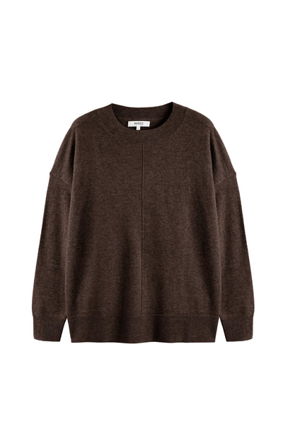Chocolate Wool-Cashmere Slouchy Sweater