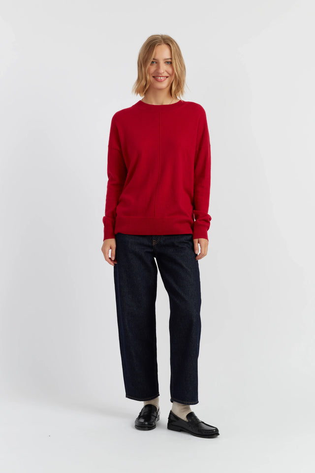 Crimson Wool-Cashmere Slouchy Sweater image 2
