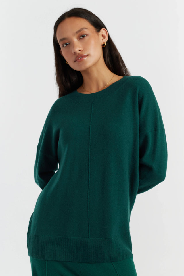 Emerald Wool-Cashmere Slouchy Sweater image 1