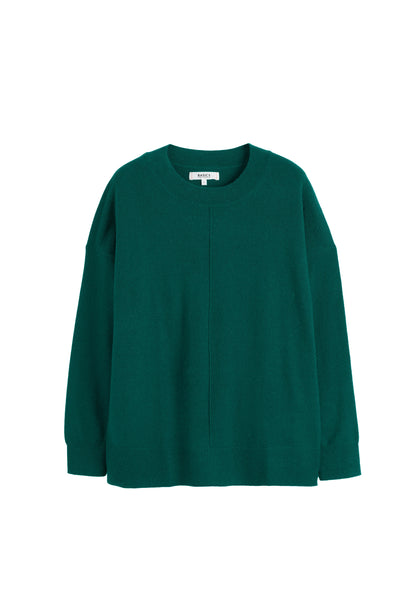 Green sweater on a white background