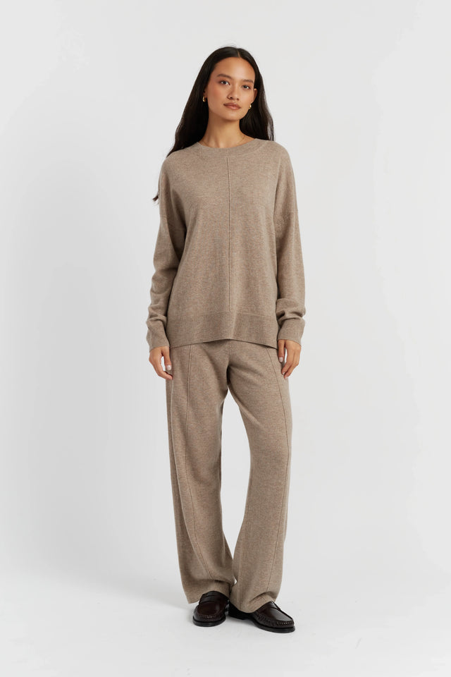 Warm-Oatmeal Wool-Cashmere Slouchy Sweater image 2