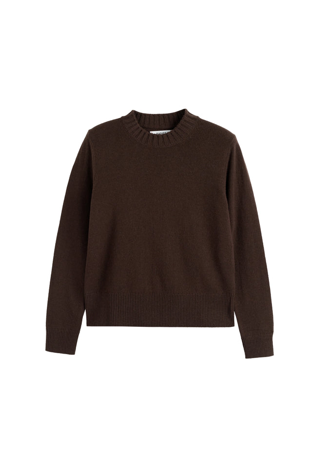 Chocolate Wool-Cashmere Cropped Sweater image 4