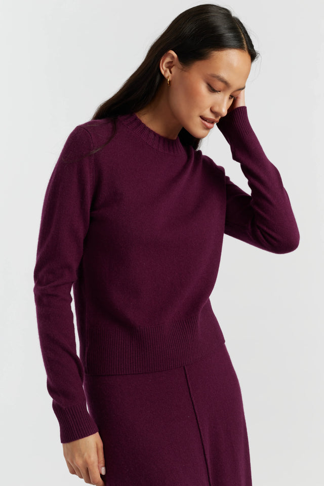 Mulberry Wool-Cashmere Cropped Sweater image 1