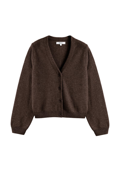 Brown cardigan on a white background