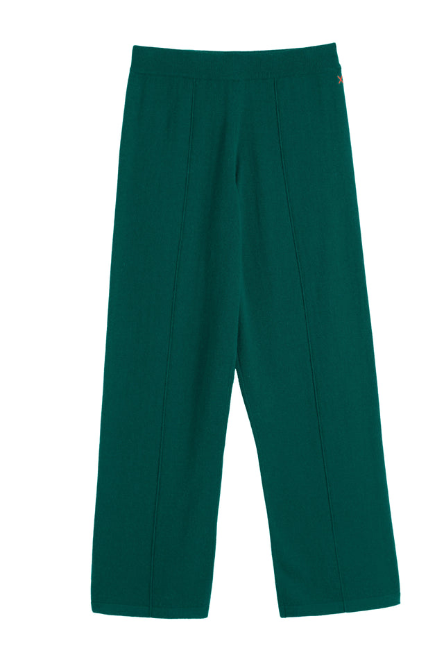 Emerald Wool-Cashmere Wide-Leg Track Pants image 4
