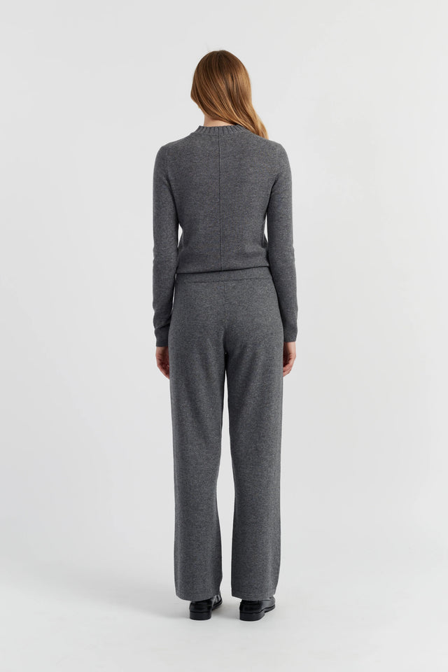 Dark-Grey Wool-Cashmere Wide-Leg Track Pants image 3