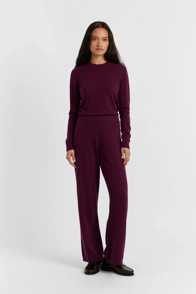 Mulberry Wool-Cashmere Wide-Leg Track Pants image 1