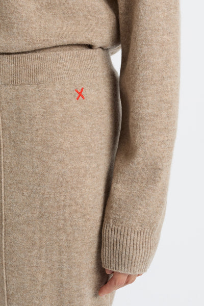 Warm-Oatmeal Wool-Cashmere Cuffed Joggers
