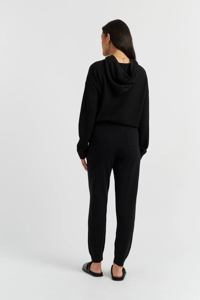 Black Wool-Cashmere Cuffed Joggers image 3
