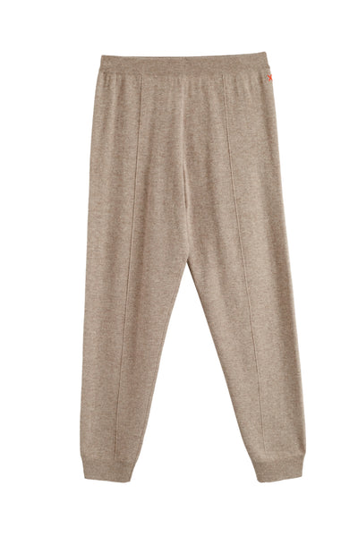 Warm-Oatmeal Wool-Cashmere Cuffed Joggers