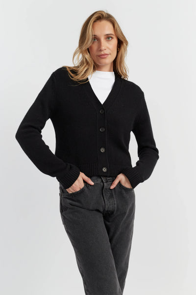 Black Pure Cashmere Cardigan