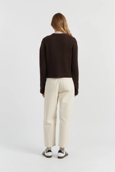 Chocolate Pure Cashmere Cardigan