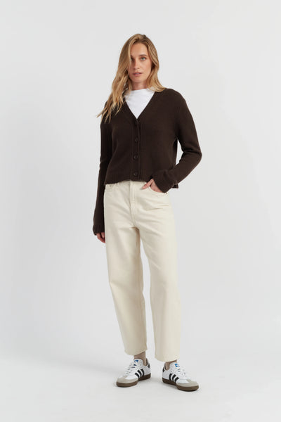 Chocolate Pure Cashmere Cardigan