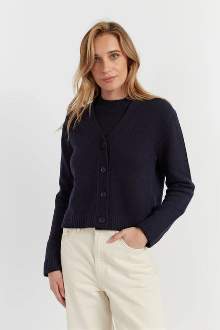 Navy Pure Cashmere Cardigan