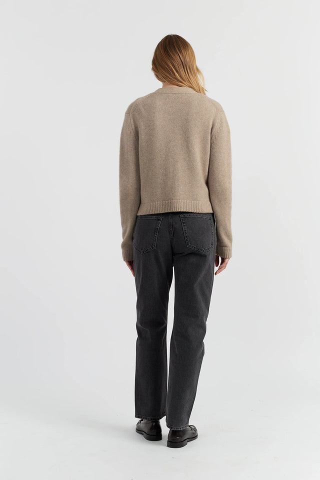 Warm-Oatmeal Pure Cashmere Cardigan image 3