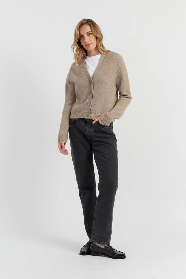 Warm-Oatmeal Pure Cashmere Cardigan image 2