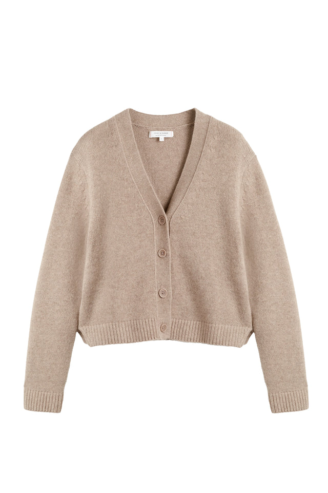 Warm-Oatmeal Pure Cashmere Cardigan image 4