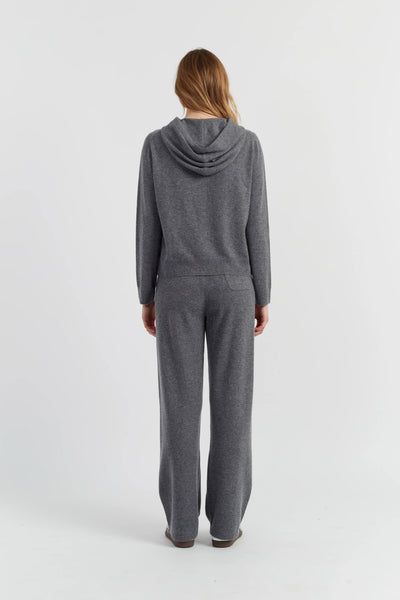 Grey Pure Cashmere Zip Hoodie