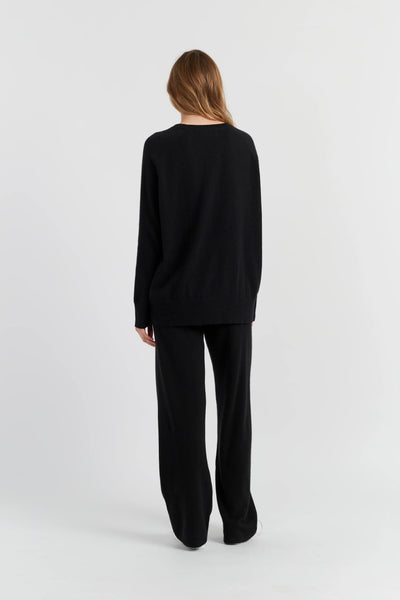 Black Pure Cashmere Slouchy Sweater