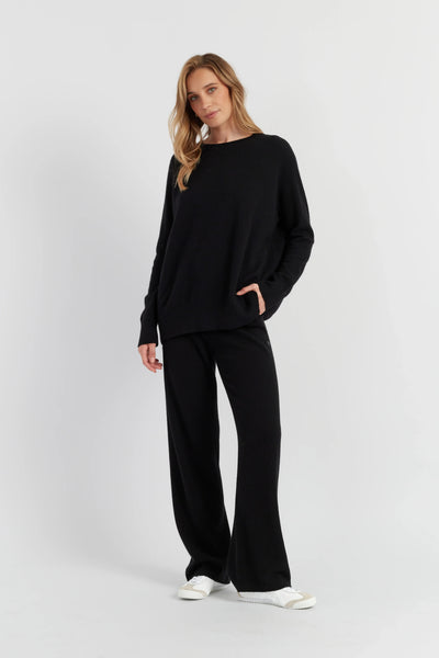 Black Pure Cashmere Slouchy Sweater
