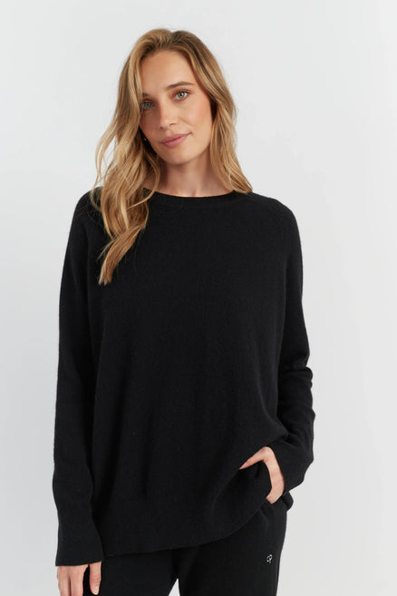 Black Pure Cashmere Slouchy Sweater